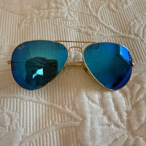Ray-Ban Aviator Sunglasses with Blue Lenses